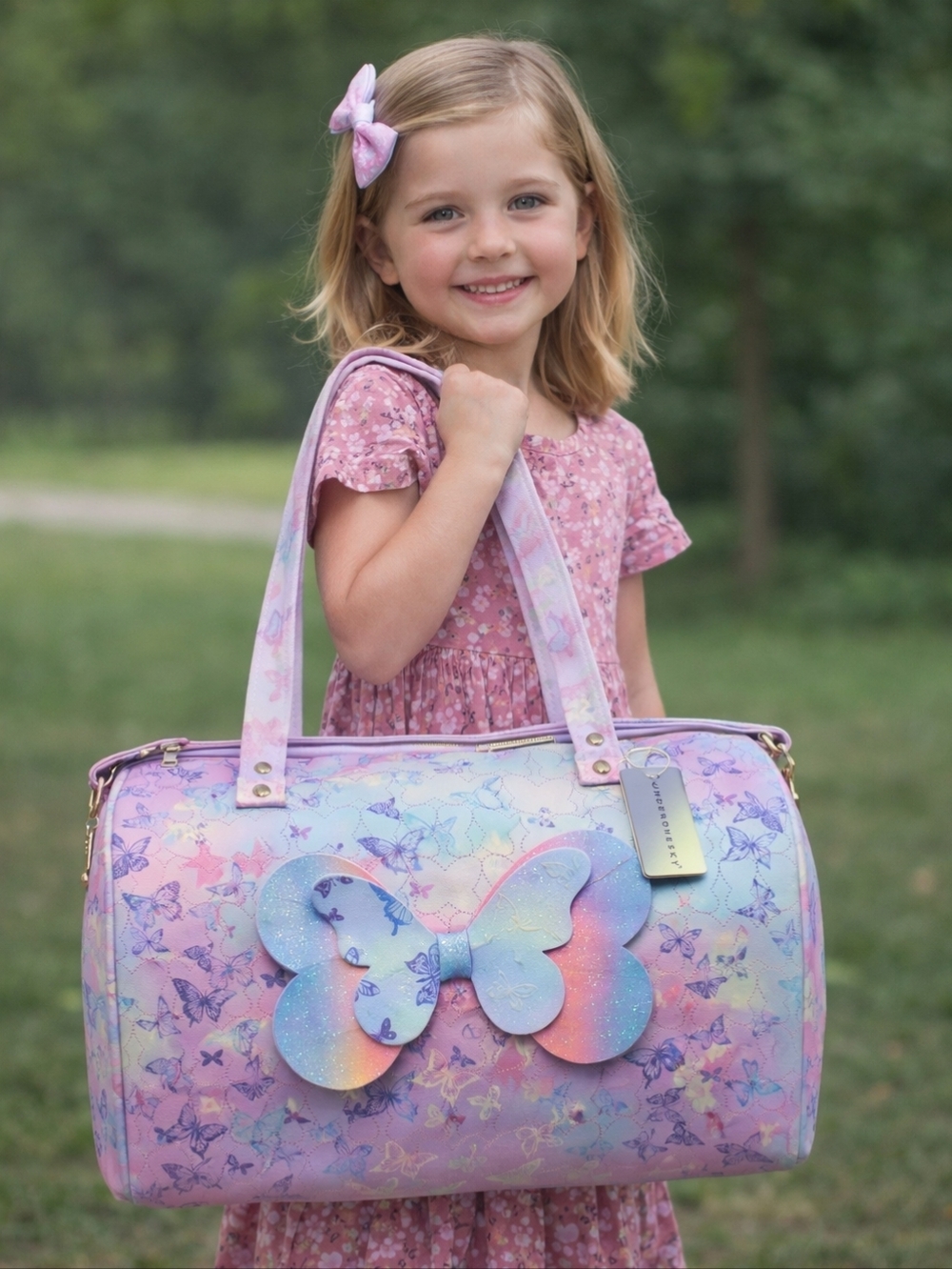 🦋NWT UNDER ONE SKY Butterfly Bow Weekender Bag🦋